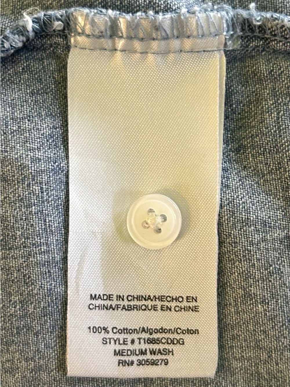 Thread & Supply 100% Cotton Denim Button Down Shirt Western Core Women’s Medium - Picture 6 of 6